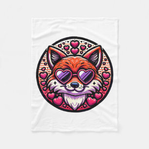 Valentines Day Fox And Matching Couples Foxes  Fleece Blanket