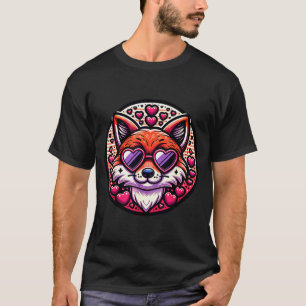 Valentines Day Fox And Matching Couples Foxes  T-Shirt