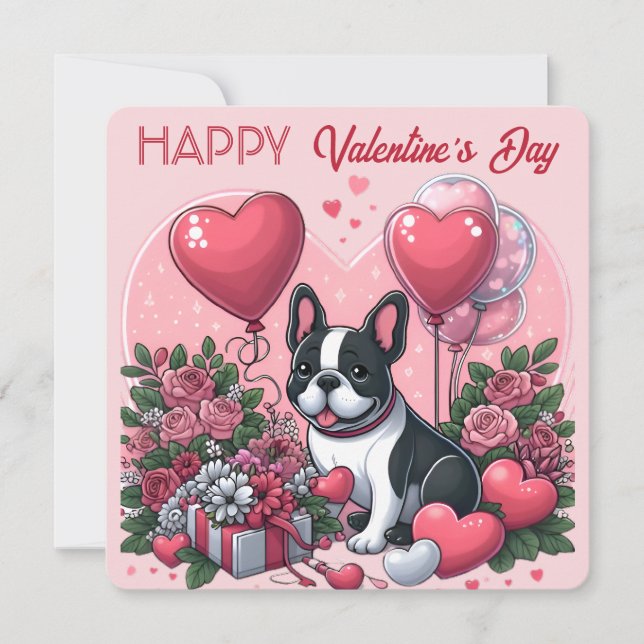 Valentine's Day - French Bulldog 3 - Card (Front)