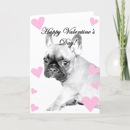 Valentines Day French Bulldog Holiday Card