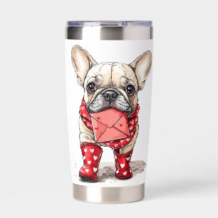 Valentines Day French Bulldog Love Letter Insulated Tumbler