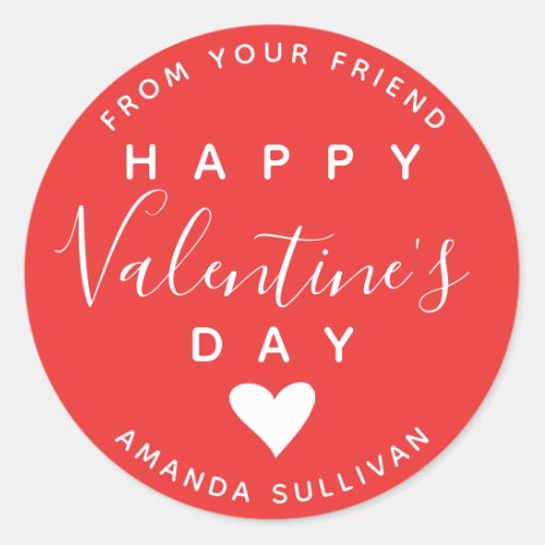 Valentines day friendship label