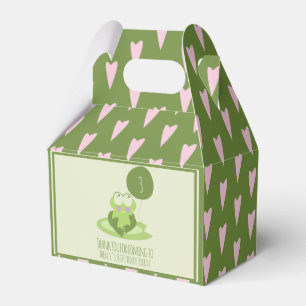 Valentines Day Frog Birthday Green Thank You Favor Boxes