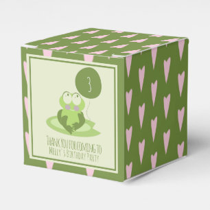 Valentines Day Frog Birthday Green Thank You Favor Boxes