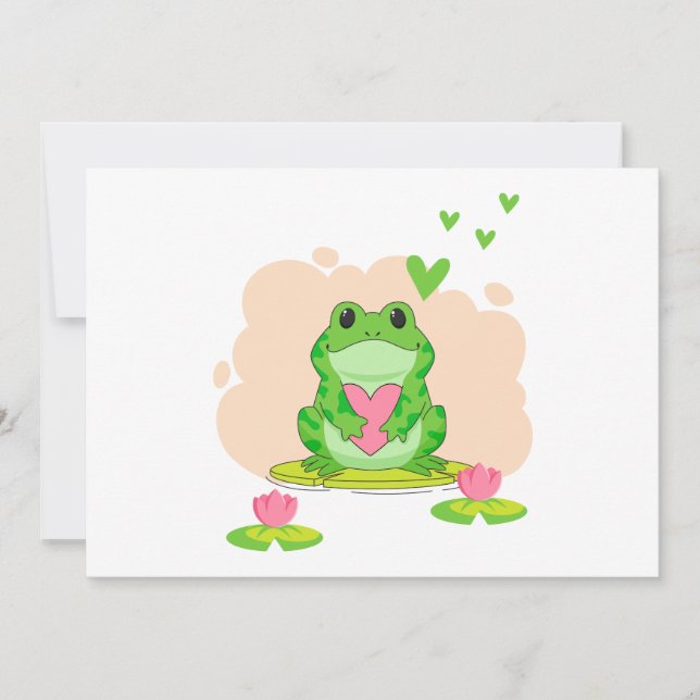  Valentine's Day Frog Invitation (Front)