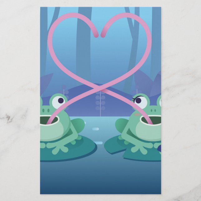 valentines day frog lovers stationery (Front)