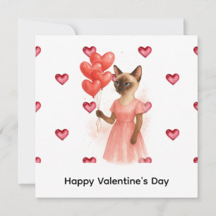 Valentine's Day from Cat Mom holding red heart Holiday Card