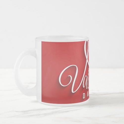 Valentines Day Frosted Glass Coffee Mug