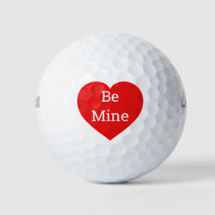 Valentine's Day Fun Gift Be Mine Heart 3 Golf Balls
