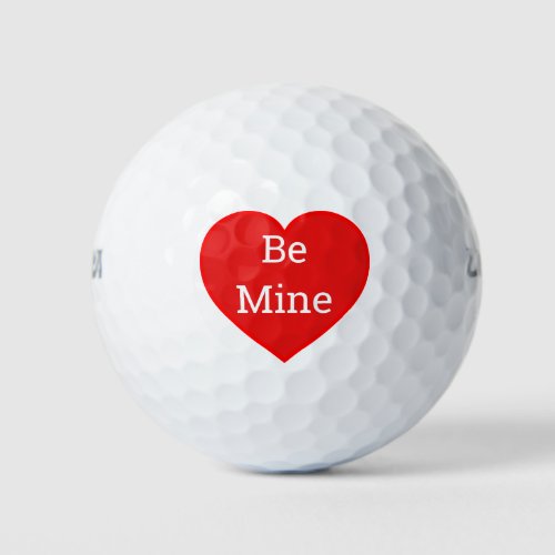 Valentines Day Fun Gift Be Mine Heart 3 Golf Balls