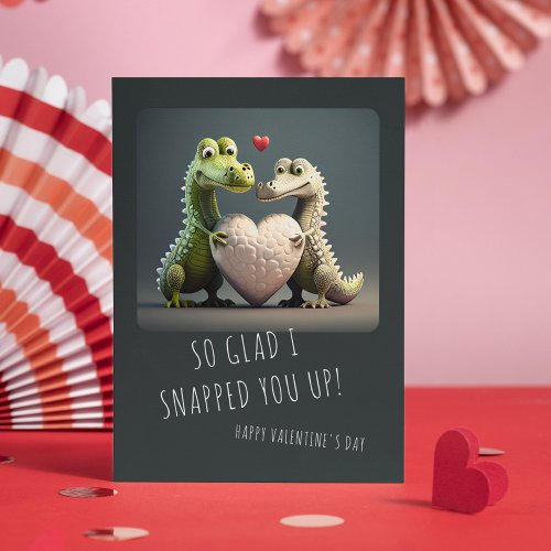 Valentines Day Funny Alligator Crocodile Couple C Card