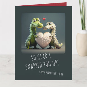 Valentine's Day Funny Alligator Crocodile Couple Card