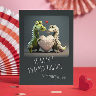 Valentine's Day Funny Alligator Crocodile Couple Card