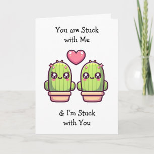 Valentine's Day Funny Cacti Puns Love Card