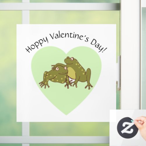 Valentines Day Funny Cute Hoppy Frogs In Love Window Cling