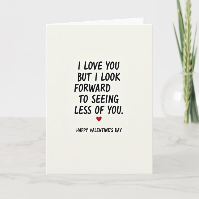 Valentines Day Funny Diet Card (Front)