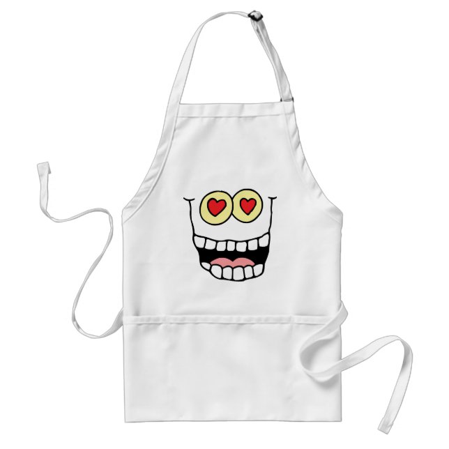 Valentine's Day Funny Hearts Adult Apron (Front)