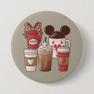 Valentine's Day Funny Latte Coffee Lover  Button