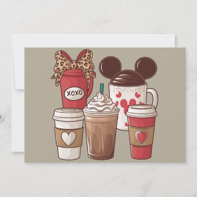 Valentine's Day Funny Latte Coffee Lover  Holiday Card (Front)