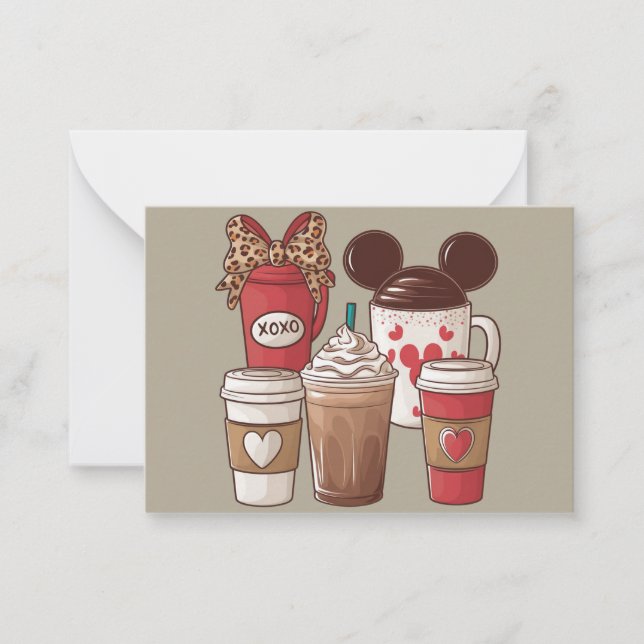 Valentine's Day Funny Latte Coffee Lover  Note Card (Front)