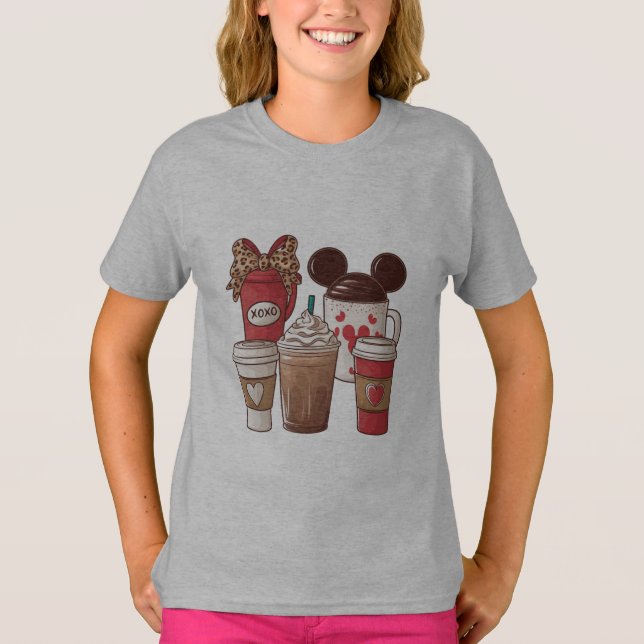 Valentine's Day Funny Latte Coffee Lover  T-Shirt (Front)