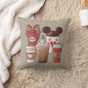 Valentine's Day Funny Latte Coffee Lover  Throw Pillow