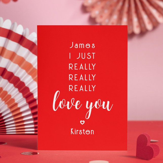 Valentines Day Funny Love You Personalized Name Holiday Card (Creator Uploaded)