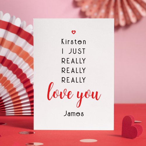 Valentines Day Funny Love You Personalized Name Holiday Card
