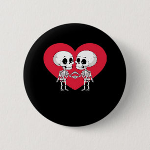 Valentines Day Funny Skeleton Hand Heart Button