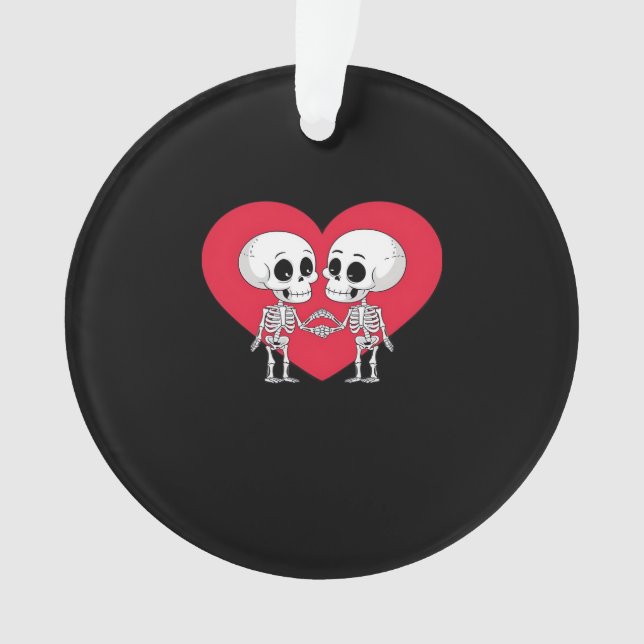 Valentines Day Funny Skeleton Hand Heart Playful  Ornament (Front)