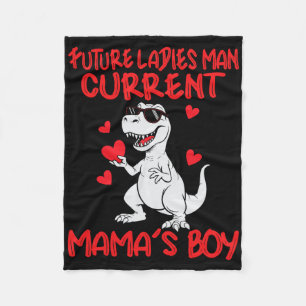 Valentines Day Future Ladies Man Current Mamas Boy Fleece Blanket