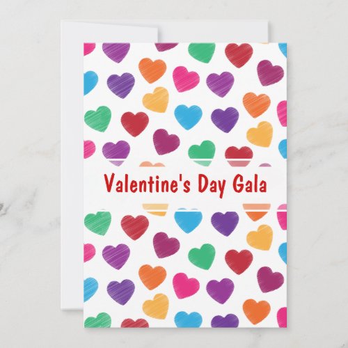 Valentines Day Gala Ball or Dance Party Hearts Invitation