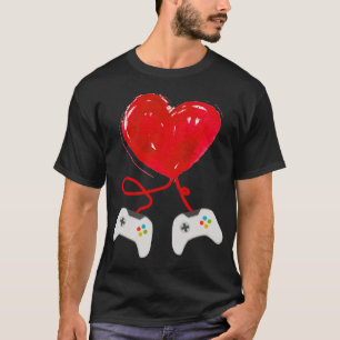Valentine's Day Game Controller Heart Funny Gift T-Shirt
