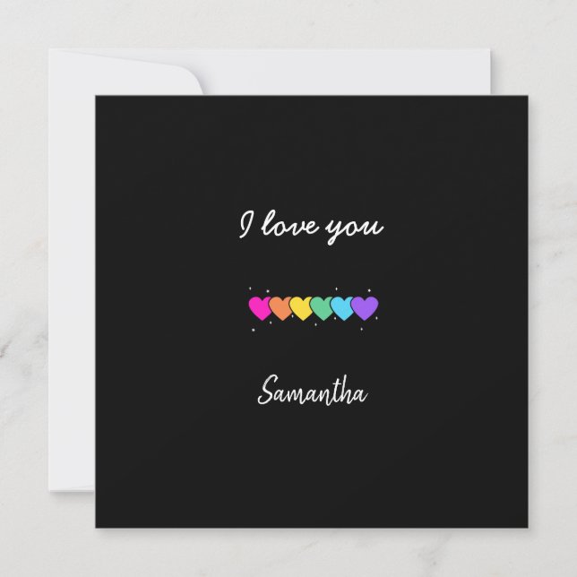 Valentine's Day Gay Lesbian LGBT Rainbow Heart  Holiday Card (Front)