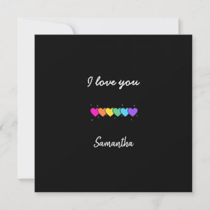 Valentine's Day Gay Lesbian LGBT Rainbow Heart  Holiday Card