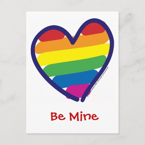 Valentines Day Gay Pride Holiday Postcard