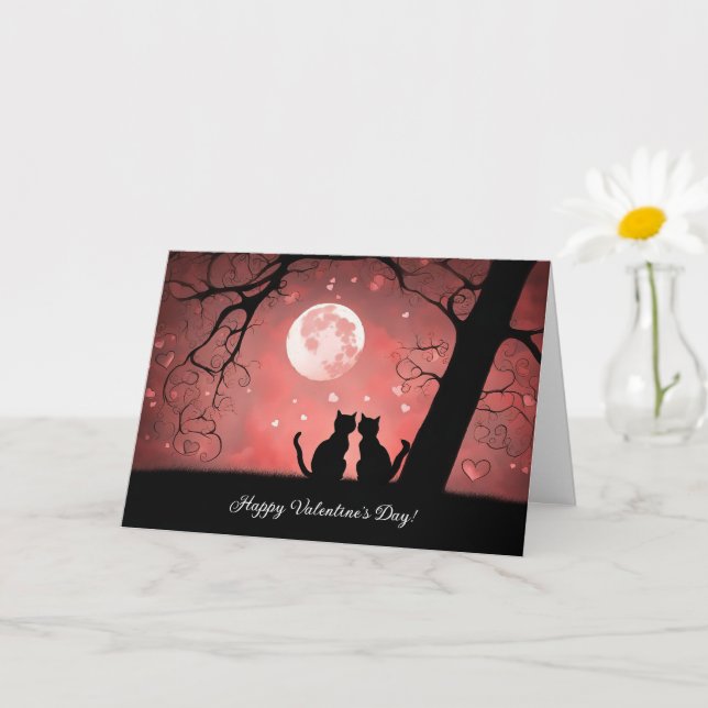 Valentines Day General for Anyone with Cute Cats Card (Small Plant)