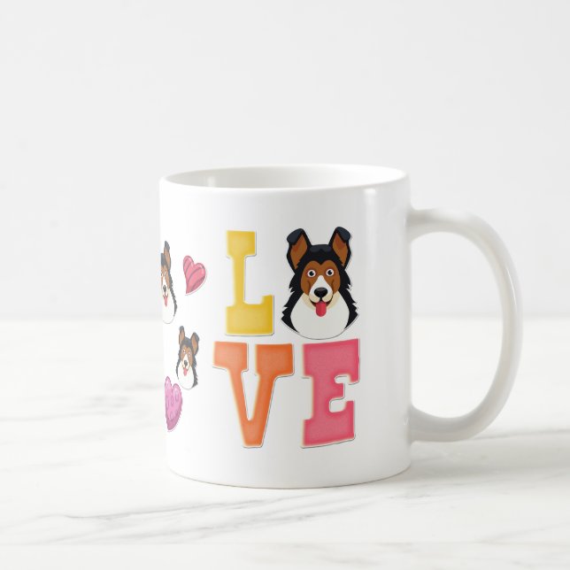 Valentine's Day German Shepherd Cute Dog Lover Coffee Mug (Right)