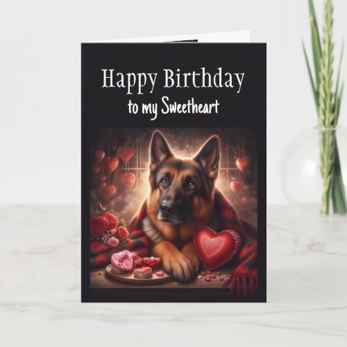 Valentines Day German Shepherd Dog Sweetheart Card