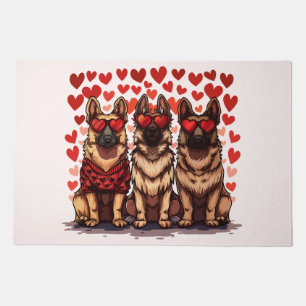 Valentines Day German Shepherd Dogs Doormat