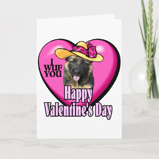 Valentine's Day German Shepherd Holiday Card (Front)