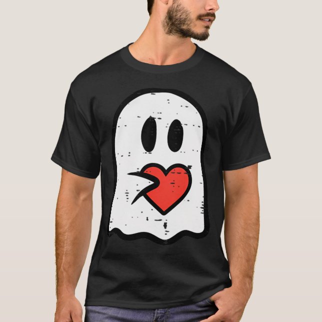 Valentines Day Ghost Heart Pocket Cute My Boo Men  T-Shirt (Front)