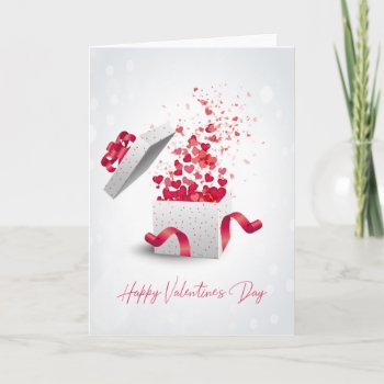 Valentine's Day - Gift Box Of Hearts - Personalize Holiday Card by steelmoment at Zazzle