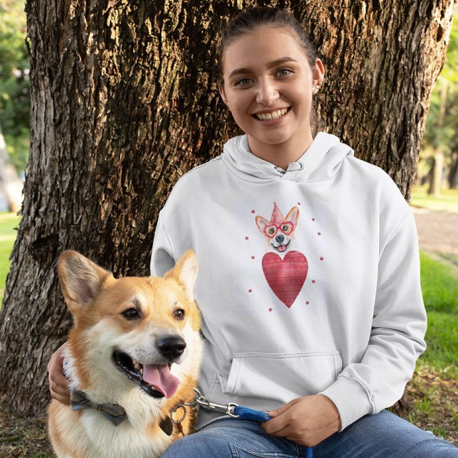 Valentine's Day Gift Corgi Dog Hoodie (Creator Uploaded)