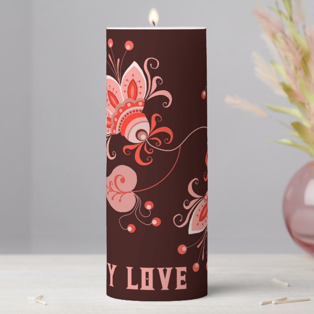 VALENTINE'S DAY GIFT FOR GIRLFRIEND, WIFE, HUSBAND PILLAR CANDLE (In Situ)