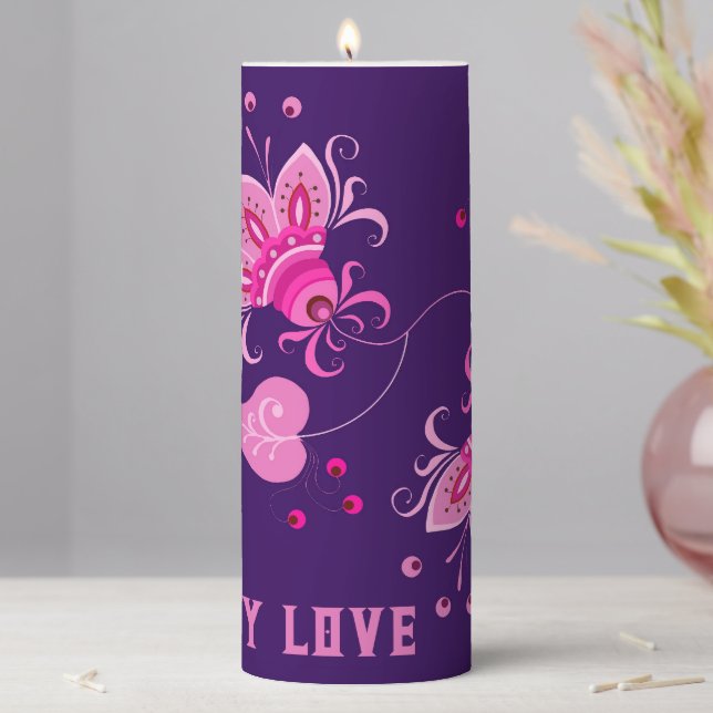 VALENTINE'S DAY GIFT FOR GIRLFRIEND, WIFE, HUSBAND PILLAR CANDLE (In Situ)