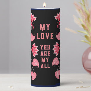 VALENTINE'S DAY GIFT FOR GIRLFRIEND, WIFE, HUSBAND PILLAR CANDLE