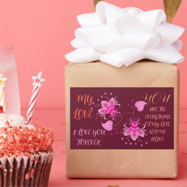 VALENTINE'S DAY GIFT FOR GIRLFRIEND, WIFE, HUSBAND RECTANGULAR STICKER (Party)