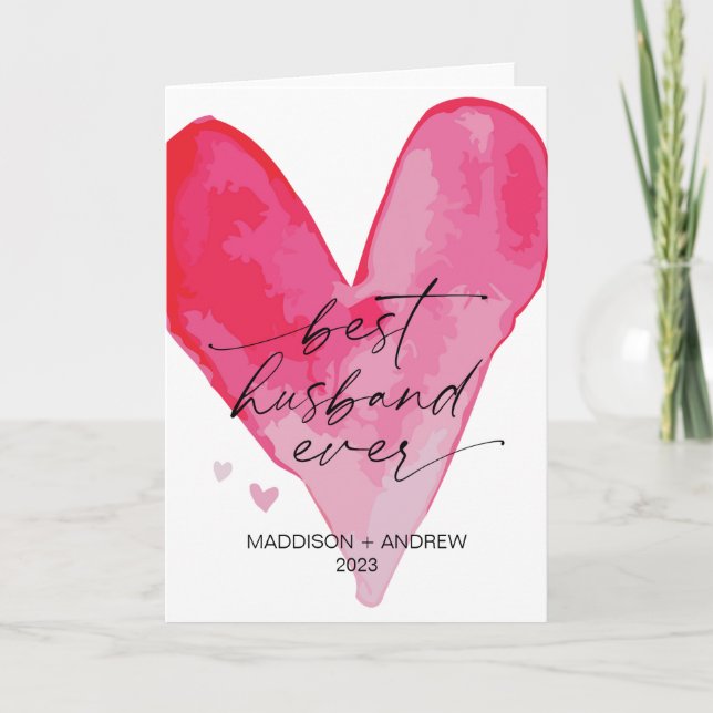 Valentines Day Gift for Husband from Wife Heart Card (Front)