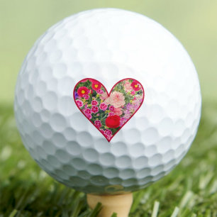Valentine's Day Gift Golfer - Love Floral Heart Golf Balls